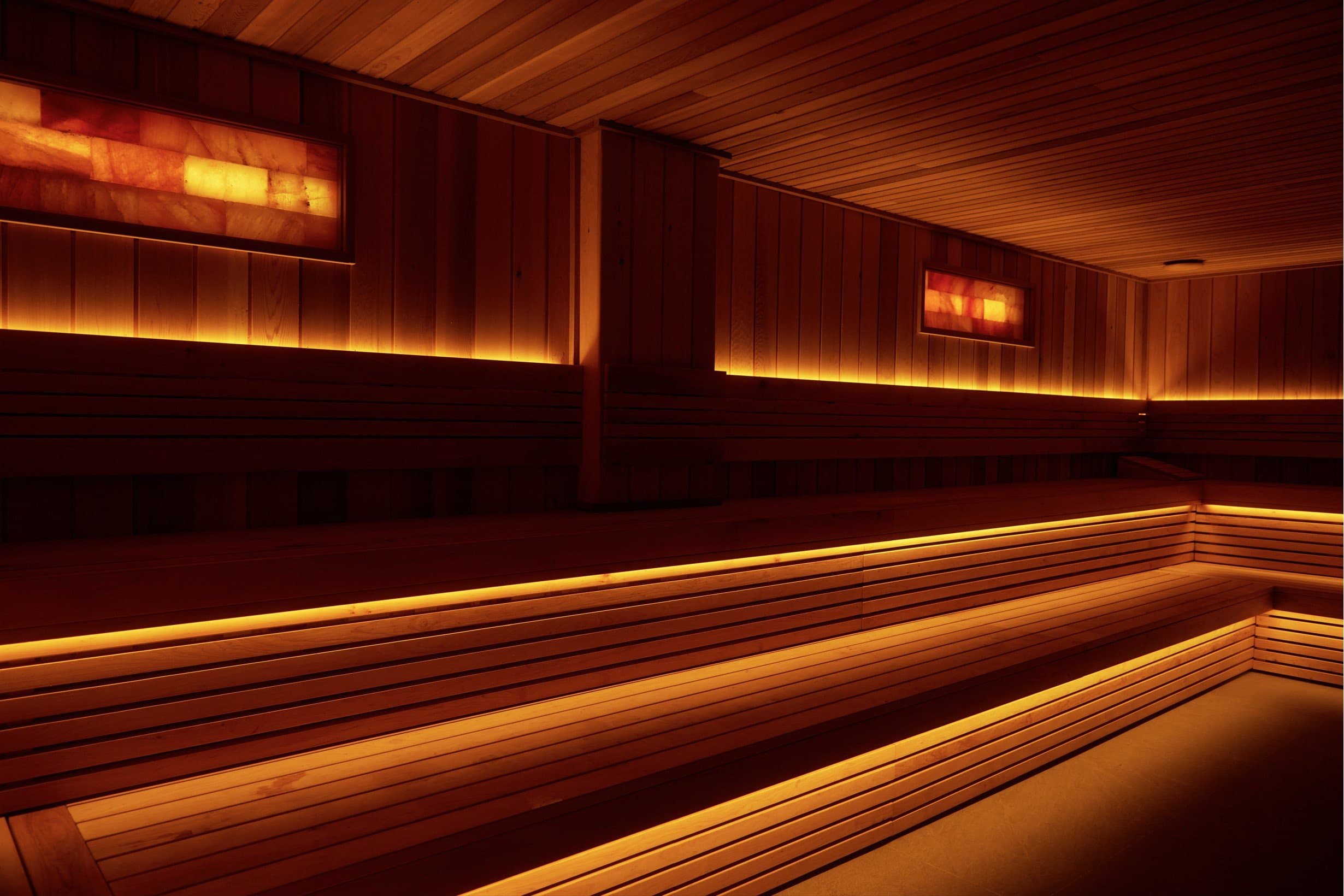 Western red cedar sauna and ice baths at FIX MCR, Northern Quarter Manchester