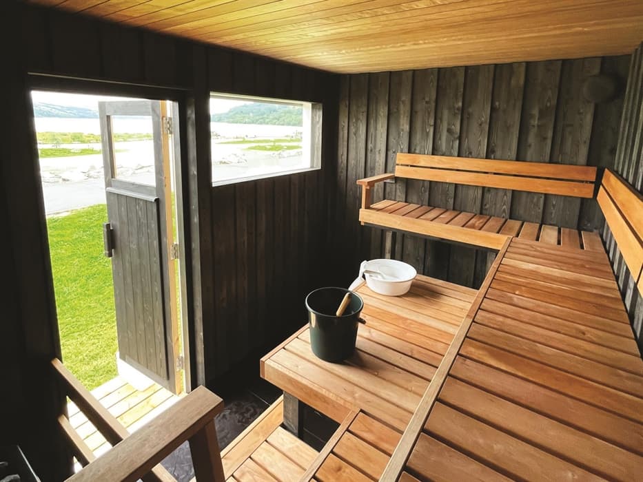 Niku Naku Finnish sauna on the shores of Llyn Tegid, Bala, North Wales