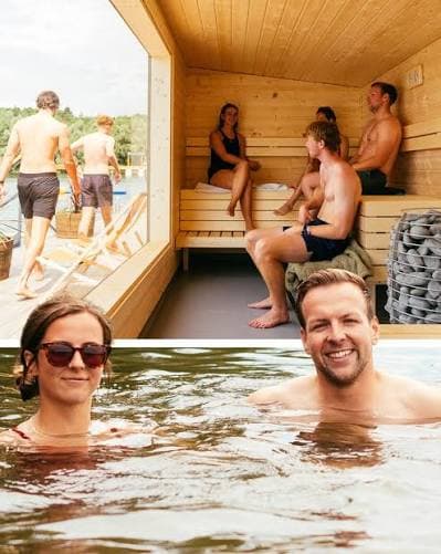 Lakeside sauna at Sale Water Park, Trafford, Manchester