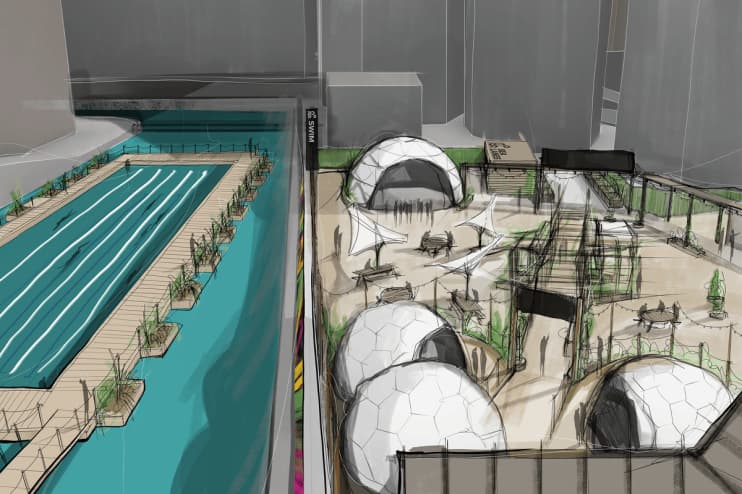 Sea Lanes Canary Wharf floating lido and sauna complex, opening June 2026